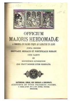 Officium Majoris Hebdomadae, 1902 r.