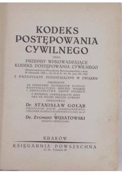 Kodeks postępowania cywilnego, około 1930r
