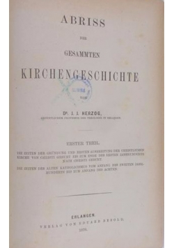 Abriss Der Gesammten Kirchengeschichte, 1876 r.