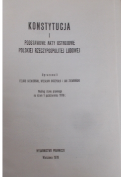Konstytucja  i podstawowe akty ustrojowe