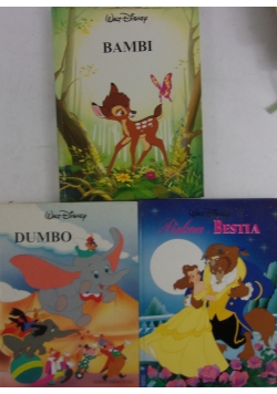 Bambi/Piękna i bestia/Dumbo , zestaw 3 książek