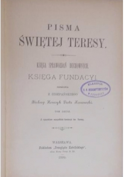 Pisma Świętej Teresy, tom II, 1899 r.