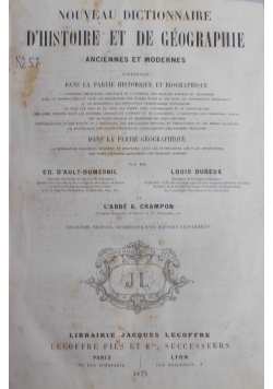 Dhistoire et de geographie , 1874 r.