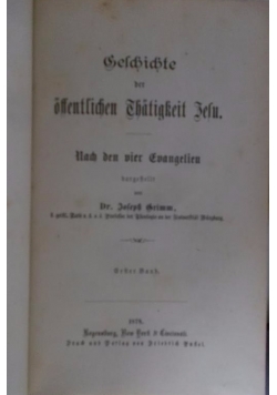 Geschichte der öffentlichen Thätigkeit Jesu  tom II. 1878