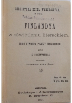 Finlandia w oświetleniu literackim, 1891 r.