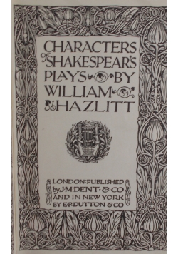 Characters of Shakespears , 1906 r.