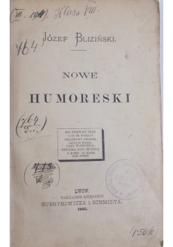 Nowe humoreski, 1885r