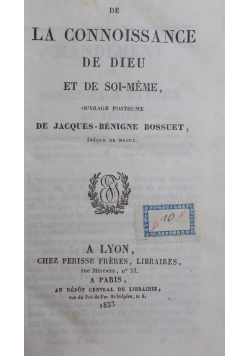 De La Connoissance De Dieu Et De Soi - Meme , 1833 r.