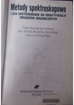 Metody spektroskopowe i ich zastosowanie do identyfikacji  związków organicznych