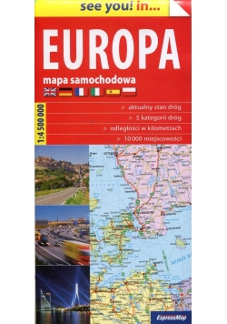 Europa mapa samochodowa 1:4 500 000