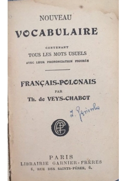 Nouveau Vocabulaire, 1919 r.