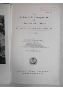 Amino Acid Composition of Proteins and Foods