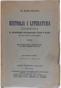 Historia i literatura żydowska Tom II.