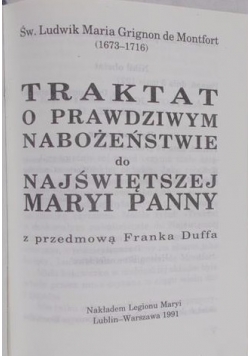 Traktat o prawdziwym nabożeństwie do Najświętszej Mari Panny