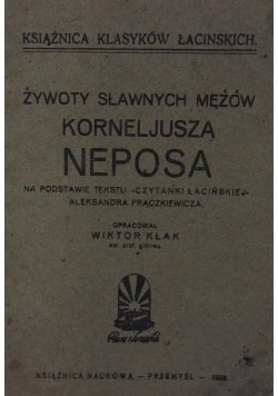Żywot sławnych mężów Korneriusza Neposa, 1921r.