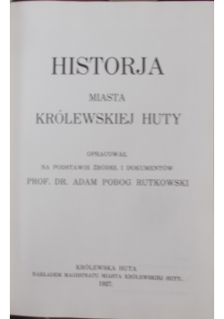 Historja miasta królewskiej Huty, 1927 r.