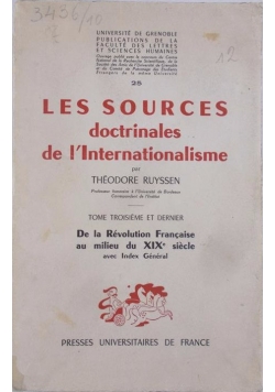 Les Sources doctrinales de l'Internationalisme