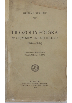 Filozofia polska w ostatnim dziesięcioleciu (1894-1904), 1907 r.