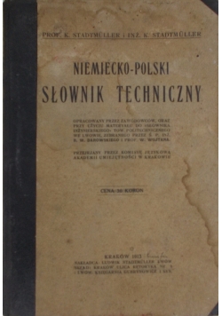 Niemiecko-Polski słownik techniczny - 1913r.