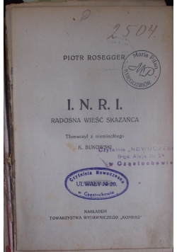 I.N.R.I radosna wieść skazańca, 1924 r.