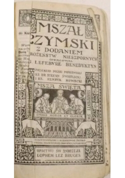 Mszał Rzymski z dodaniem nabożeństw nieszpornych