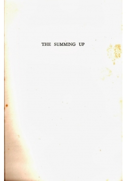 The Summing Up, 1938 r.