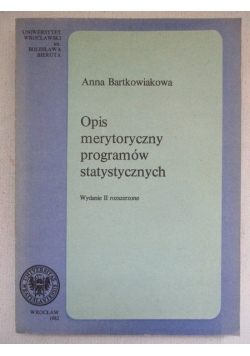 Opis merytoryczny programów statystycznych