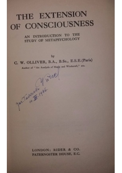 The extension of consciousness