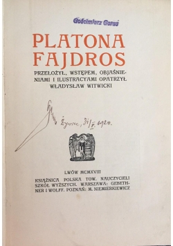 Platon - Platona Fajdros, 1918 r.