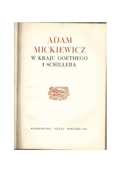 Adam Mickiewicz w kraju Goethego i Schillera