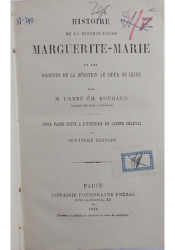 Historie de la Bienheureuse Marguerite-Marie, 1886 r.
