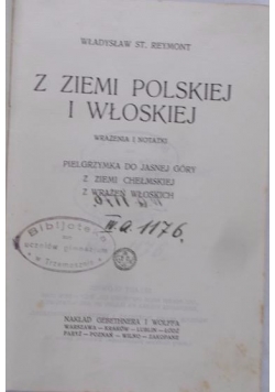 Z ziemi Polskiej i Włoskiej, 1925 r.
