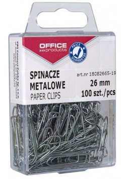 Spinacze metalowe srebrne 100 sztuk