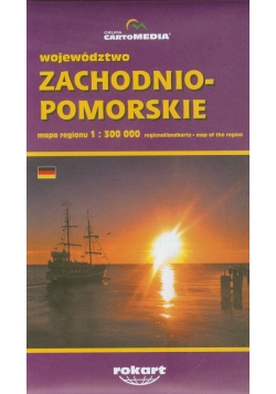 Województwo zachodniopomorskie mapa regionu 1:300 000