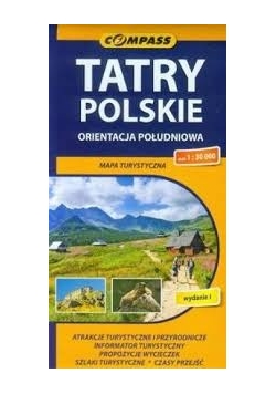 Tatry Polskie orientacja południowa mapa turystyczna 1:30 000