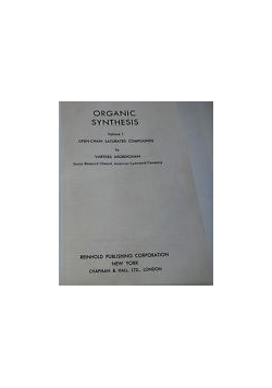Organic synthesis, vol 1