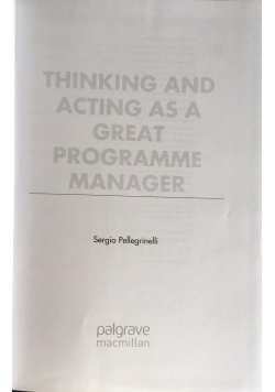 Thinking and acting as a great programme manager