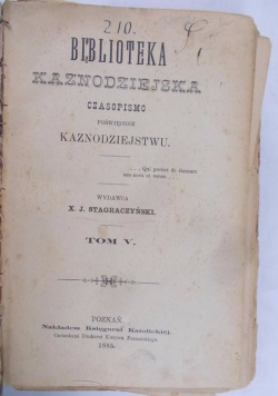 Biblioteka Kaznodziejska, Tom V, 1885 r.
