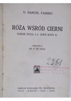 Róża wśród cierni, 1932 r.