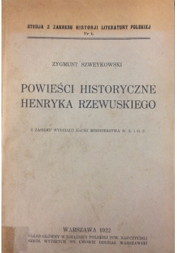 Powieści historyczne Henryka Rzewuskiego