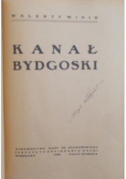 Kanał Bydgoski , 1928 r.