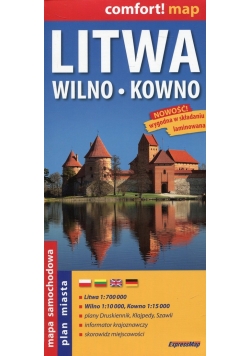 Litwa Wilno Kowno comfort! map mapa samochodowa 1:700 000