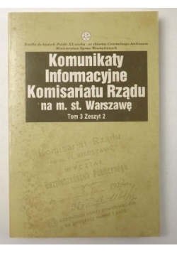 Komunikaty Informacyjne Komisariatu Rządu na m. st. Warszawę. T. 3, zesz. 2