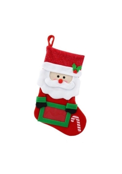 Skarpeta świąteczna Mikołaj z ramką na zdjęcia