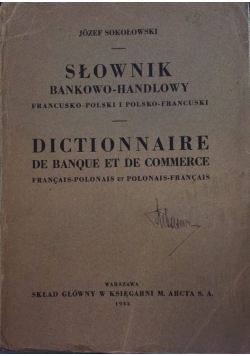 Słownik bankowo-handlowy, 1933 r.