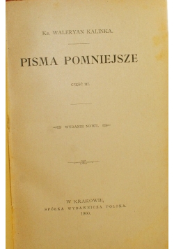 Pisma pomniejsze, 1894 r.