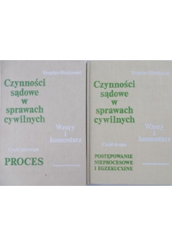Czynności sądowe w sprawach cywilnych, Cz. 1 i 2