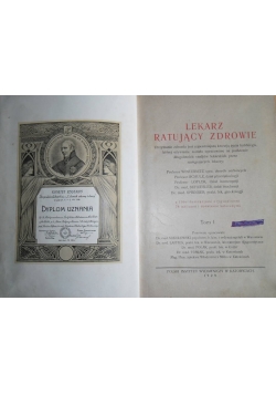 Lekarz ratujący zdrowie. Tom I 1929 r