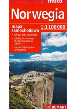Norwegia, mapa samochodowa