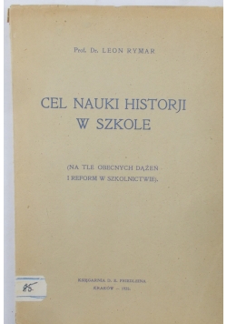 Cel nauki Historji w szkole, 1925 r.